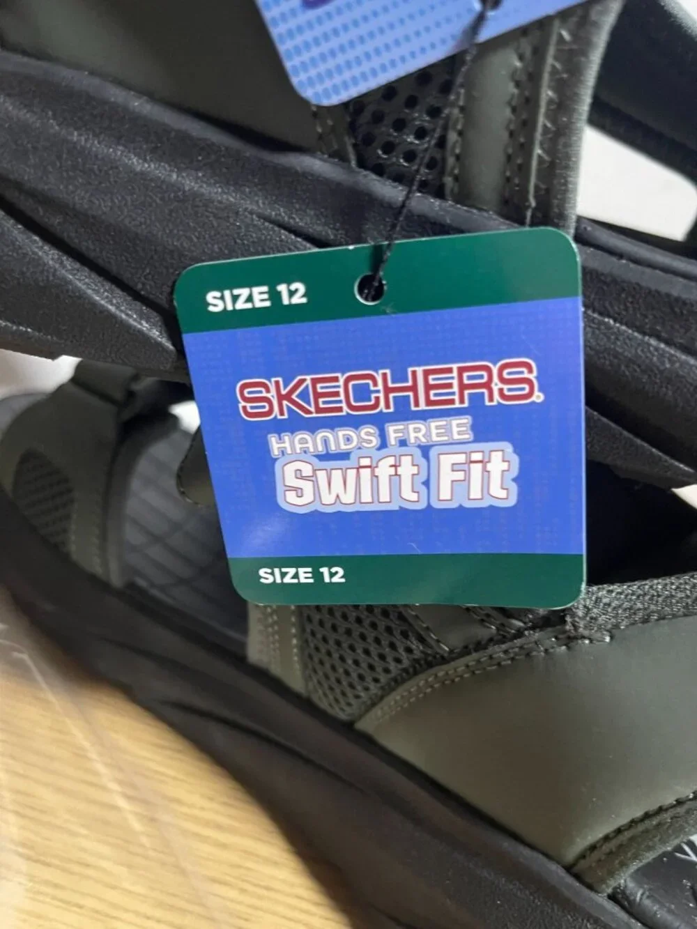 Skechers Mens Swift Fit Hands-Free Water Sandals Size 12 Green Adjustable Straps